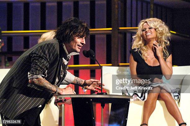 Tommy Lee and Pamela Anderson during Comedy Central Roast of Pamela Anderson - Show at Sony Studios in Culver City, California, United States.