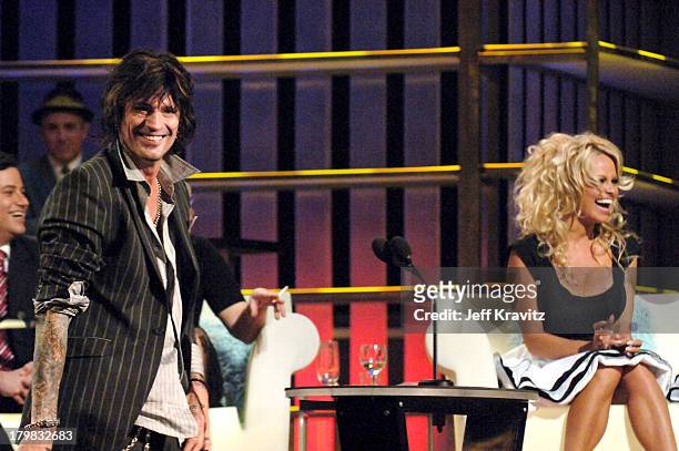 Tommy Lee and Pamela Anderson during Comedy Central Roast of Pamela Anderson - Show at Sony Studios in Culver City, California, United States.