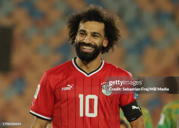 Mohamed Salah of Egypt looks on during the CAF Qualifiers match for FIFA World Cup 2026 between Egypt and Djibouti at Cairo International stadium on...