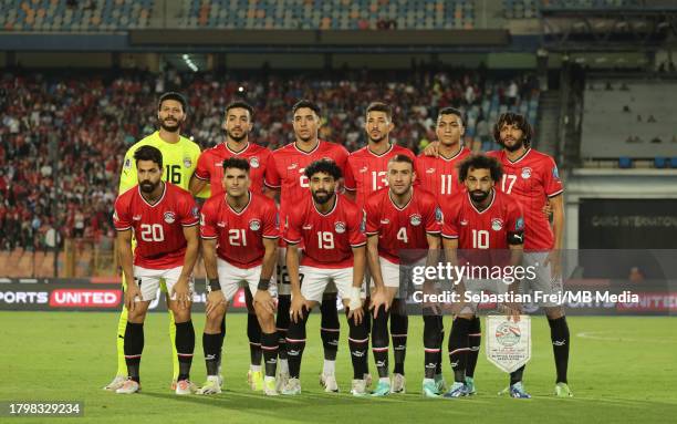 Egypt team photo: Mohamed El Shenawy, Ali Gabr Mossad, Omar Marmoush, Ahmed El Fotouh, Mostafa Mohamed, Mohamed Elneny, Ahmed Samy, Zizo, Marwan...
