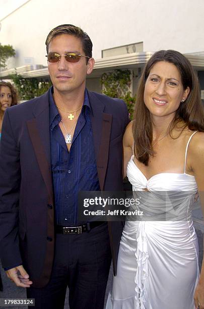James Caviezel and Kerri Caviezel during 2004 MTV Movie Awards - Backstage and Audience at Sony Pictures Studios in Culver City, California, United...