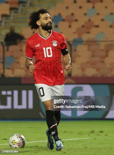 Mohamed Salah of Egypt celebrates after scoring a goal during the CAF Qualifiers match for FIFA World Cup 2026 between Egypt and Djibouti at Cairo...