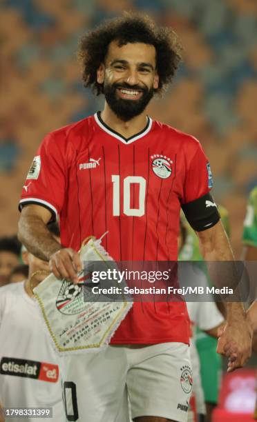 Mohamed Salah of Egypt looks on during the CAF Qualifiers match for FIFA World Cup 2026 between Egypt and Djibouti at Cairo International stadium on...