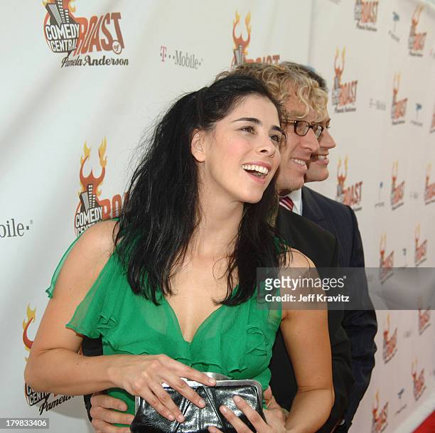 Sarah Silverman and Andy Dick during Comedy Central Roast of Pamela Anderson - Red Carpet at Sony Studio in Culver City, California, United States.