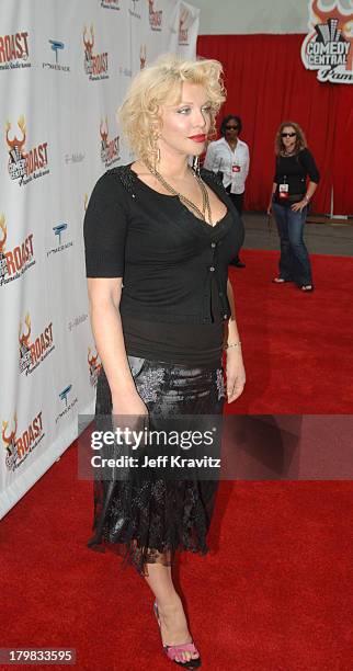 Courtney Love during Comedy Central Roast of Pamela Anderson - Red Carpet at Sony Studio in Culver City, California, United States.