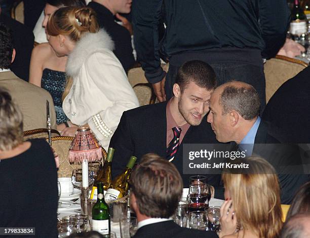 Mariah Carey and Justin Timberlake during 20th Annual Rock and Roll Hall of Fame Induction Ceremony - Audience and Backstage at Waldorf Astoria Hotel...