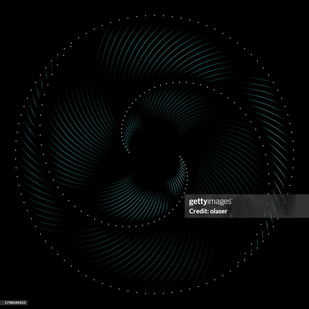 Line Vortex Design Interwoven Blue Lines Create A Spiraling Vortex On A Black Backdrop ...