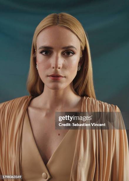 Actress Stacy Martin poses for a portrait shoot during the 76th Cannes Film Festival on May 21, 2023 in Cannes, France.