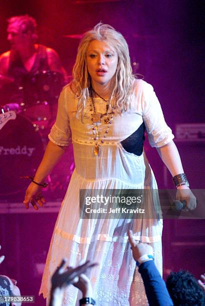 Courtney Love during Camp Freddy Benefit Concert for South East Asia Tsunami Relief at Key Club in Hollywood, California, United States.