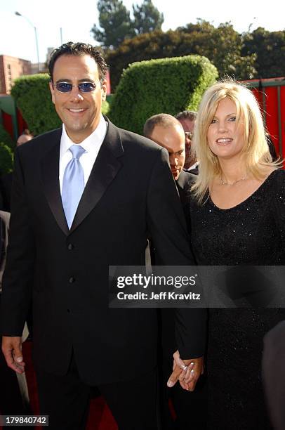 Brad Garrett and wife Jill Diven during 55th Annual Primetime Emmy Awards - Red Carpet at The Shrine Auditorium in Los Angeles, California, United...