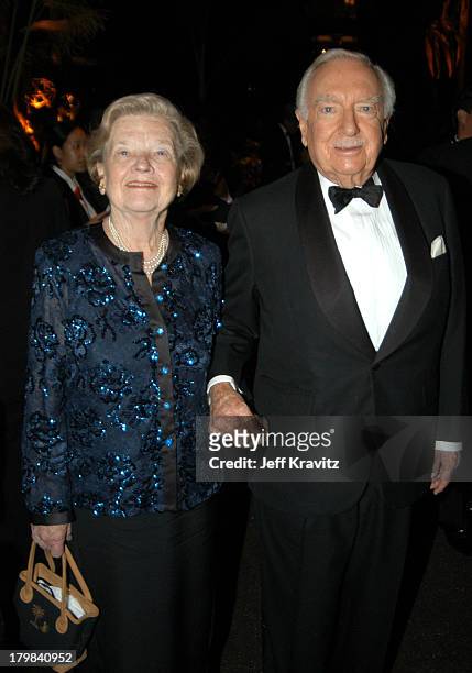 Walter Cronkite and wife Betsy Cronkite during 55th Annual Primetime Emmy Awards - Backstage and Audience at The Shrine Auditorium in Los Angeles,...