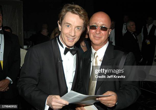 Paul Shaffer and Martin Short during 55th Annual Primetime Emmy Awards - Backstage and Audience at The Shrine Auditorium in Los Angeles, California,...