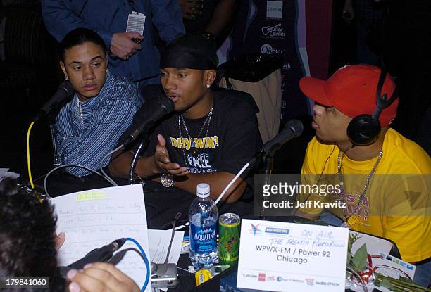 Lil Fiz, J-Boog and Raz-B of B2K during The 46th Annual Grammy Awards - Westwood One Backstage at the Grammys - Day 1 at Staples Center in Los...