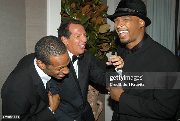 Marlon Wayons, Garry Shandling and Damon Wayons during 55th Annual Primetime Emmy Awards - Backstage and Audience at The Shrine Auditorium in Los...