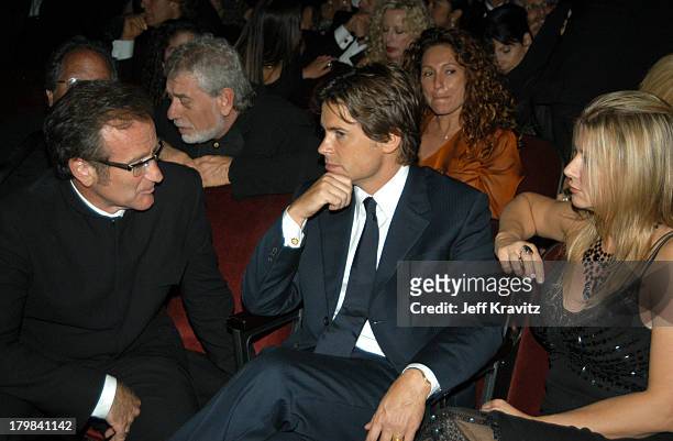 Robin Williams and Rob Lowe during 55th Annual Primetime Emmy Awards - Backstage and Audience at The Shrine Auditorium in Los Angeles, California,...