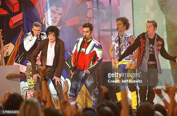Justin Timberlake, Michael Jackson, Chris Kirkpatrick, JC Chasez and Lance Bass
