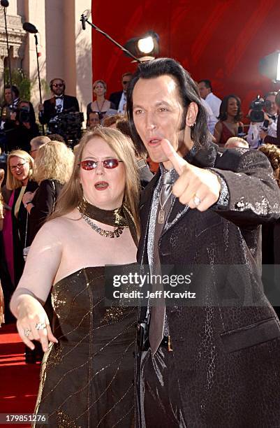 Steve Valentine and wife Shari during The 54th Annual Primetime Emmy Awards - Arrivals at The Shrine Auditiorium in Los Angeles, California, United...