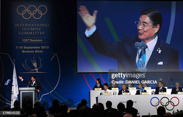 Tokyo 2020 CEO and Japan's Olympic Committee vice-president, Masato Mizuno, speaks during the final presentation of the Tokyo 2020 bid, during the...