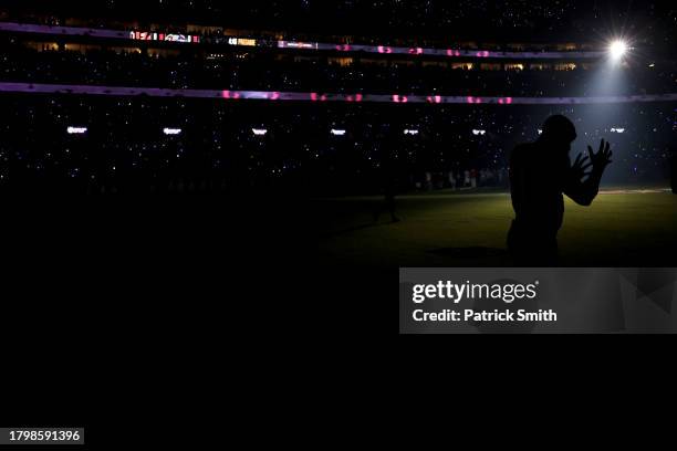 Cornerback Daryl Worley of the Baltimore Ravens prepares before playing against the Cincinnati Bengals at M&T Bank Stadium on November 16, 2023 in...