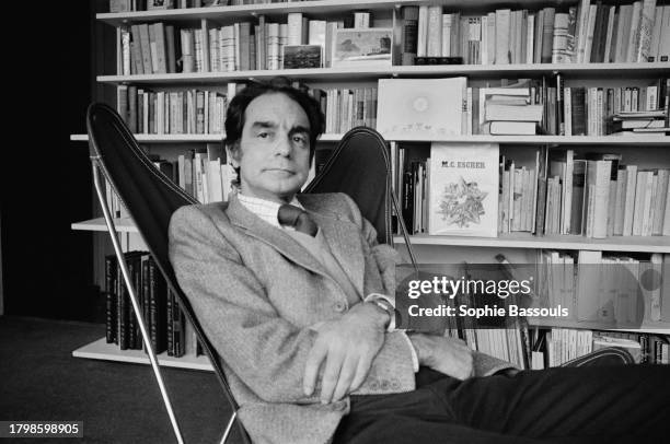 Italian writer Italo Calvino at home, in Paris, 5th December 1974.