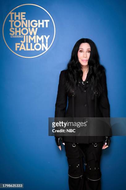 Episode 1882 -- Pictured: Singer Cher poses backstage on Thursday, November 23, 2023 --
