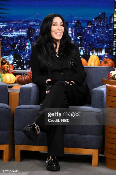 Episode 1882 -- Pictured: Singer Cher during an interview backstage on Thursday, November 23, 2023 --