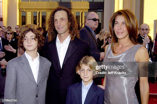 Kenny G with sons Noah and Max and wife Lyndie Benson