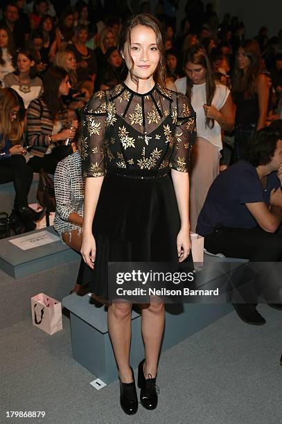 Actress Katie Chang attends the Jill Stuart Spring 2014 fashion show during Mercedes-Benz Fashion Week at The Stage at Lincoln Center on September 7,...