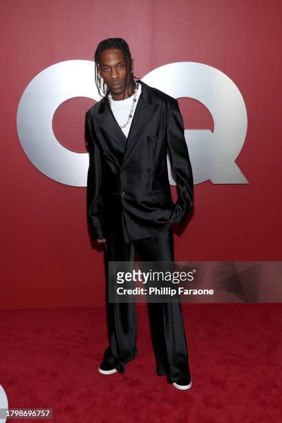 Travis Scott arrives at the GQ Men of the Year Party 2023 at Bar Marmont on November 16, 2023 in Los Angeles, California.