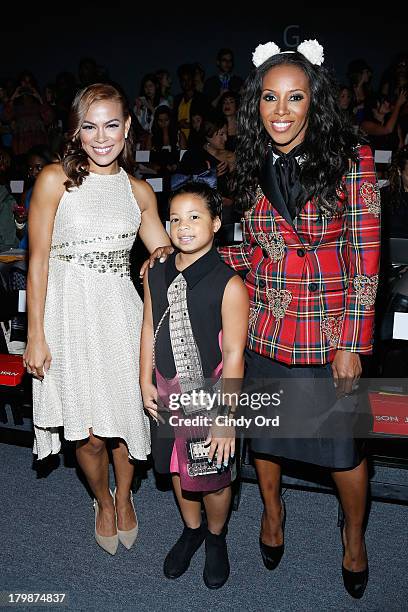 Toni Trucks, Summer Chamblin and June Ambrose attend the Son Jung Wan fashion show during Mercedes-Benz Fashion Week Spring 2014 at The Studio at...