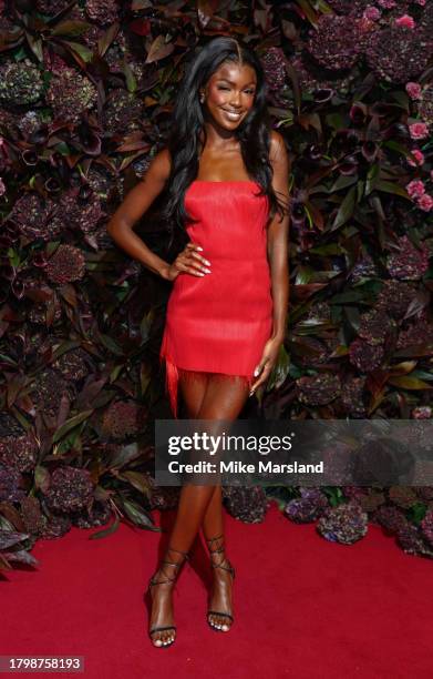Leomie Anderson attends British Vogue's 2023 "Forces For Change" Party at The MAINE Mayfair on November 23, 2023 in London, England.