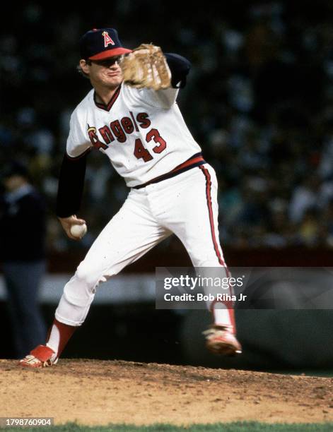 California Angels Pitcher Ken Forsch during Game 4 action during American League Championship of Boston Red Sox against California Angels, October...