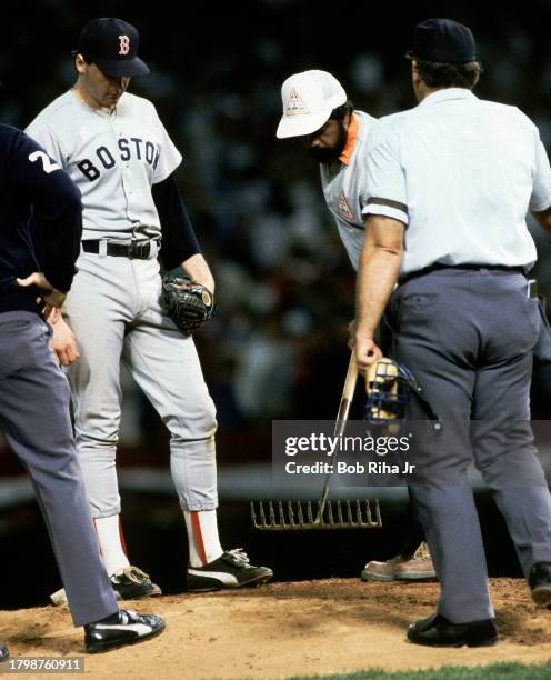 Boston Pitcher Roger Clemens during Game 4 action during American League Championship of Boston Red Sox against California Angels, October 11, 1986...