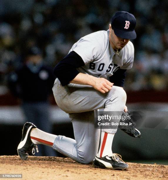 Boston Pitcher Roger Clemens during Game 4 action during American League Championship of Boston Red Sox against California Angels, October 11, 1986...