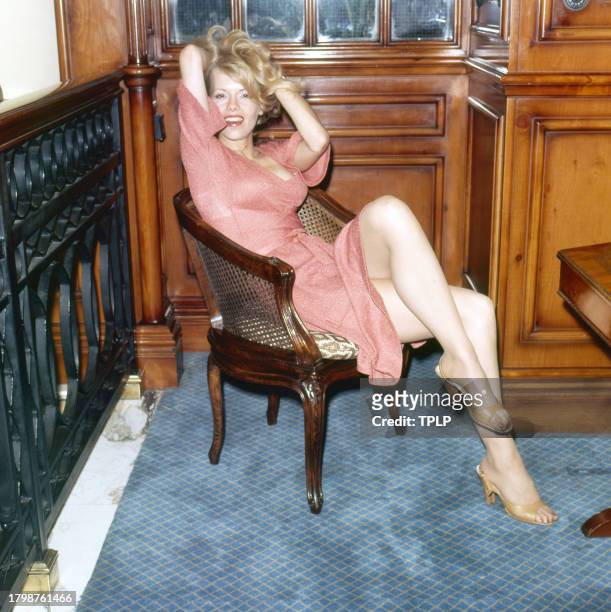 Portrait of American actress Misty Rowe, London, England, September 28, 1976.