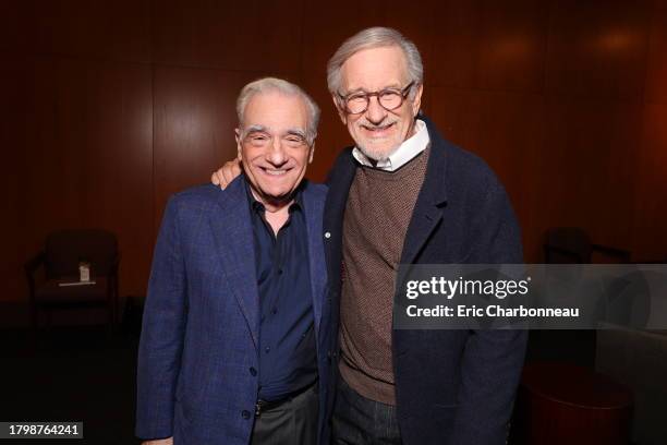 Martin Scorsese and Steven Spielberg at Directors Guild Of America on November 13, 2023 in Los Angeles, California.