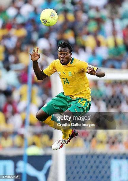 Bongani Khumalo of South Africa in action during the 2014 FIFA World Cup Qualifier match between South Africa and Botswana from Moses Mabhida Stadium...