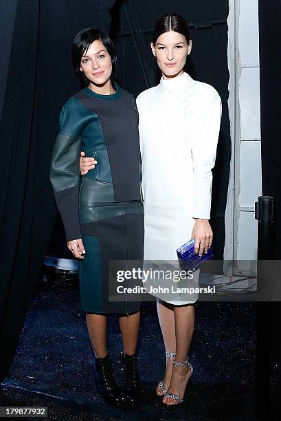 Leigh Lezark and Hanneli Mustaparta attend the Lacoste show during Spring 2014 Mercedes-Benz Fashion Week at The Theatre at Lincoln Center on...