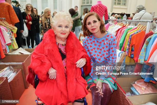 Cuqui Fierro and Agatha Ruiz de la Prda during the inauguration of 'El Rastrillo de Nuevo Futuro', on November 17 in Madrid, Spain.