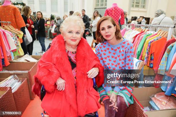 Cuqui Fierro and Agatha Ruiz de la Prda during the inauguration of 'El Rastrillo de Nuevo Futuro', on November 17 in Madrid, Spain.