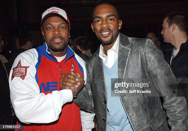 Chris Tucker and Bill Bellamy during 2006 U.S. Comedy Arts Festival Aspen - Behind the Smile Party at Sky Hotel in Aspen, Colorado, United States.