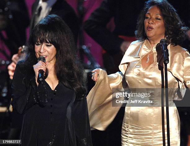 Ronnie Spector and Nedra Talley of The Ronettes perform Baby I Love You, Walking in the Rain and Be My Baby.