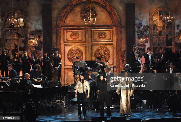 Ronnie Spector and Nedra Talley of The Ronettes perform Baby I Love You, Walking in the Rain and Be My Baby.