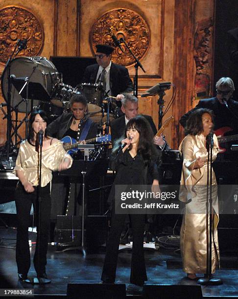 Ronnie Spector and Nedra Talley of The Ronettes perform Baby I Love You, Walking in the Rain and Be My Baby.