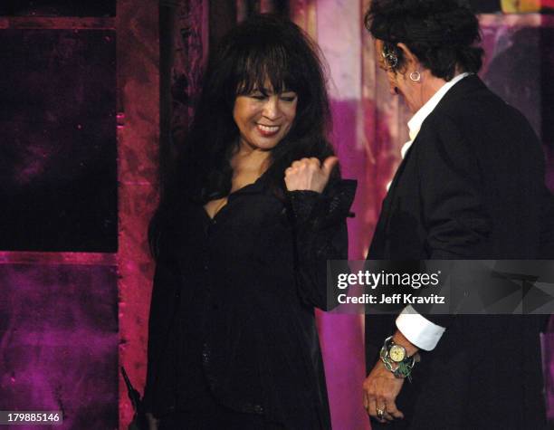 Ronnie Spector and Keith Richards of The Ronettes, inductees