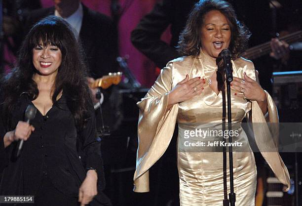 Ronnie Spector and Nedra Talley of The Ronettes perform Baby I Love You, Walking in the Rain and Be My Baby.