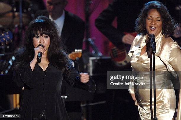 Ronnie Spector and Nedra Talley of The Ronettes perform Baby I Love You, Walking in the Rain and Be My Baby.