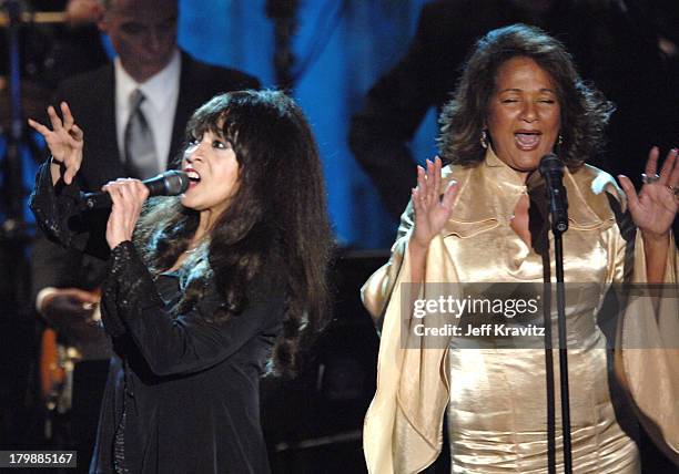 Ronnie Spector and Nedra Talley of The Ronettes perform Baby I Love You, Walking in the Rain and Be My Baby.