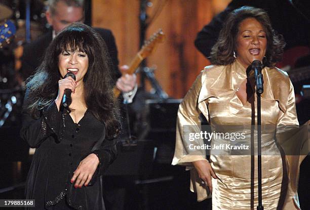 Ronnie Spector and Nedra Talley of The Ronettes perform Baby I Love You, Walking in the Rain and Be My Baby.