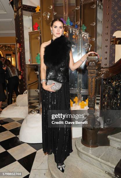 Lady Sabrina Percy attends the Claridge's Christmas Tree Party 2023 by Louis Vuitton launch party on November 23, 2023 in London, England.